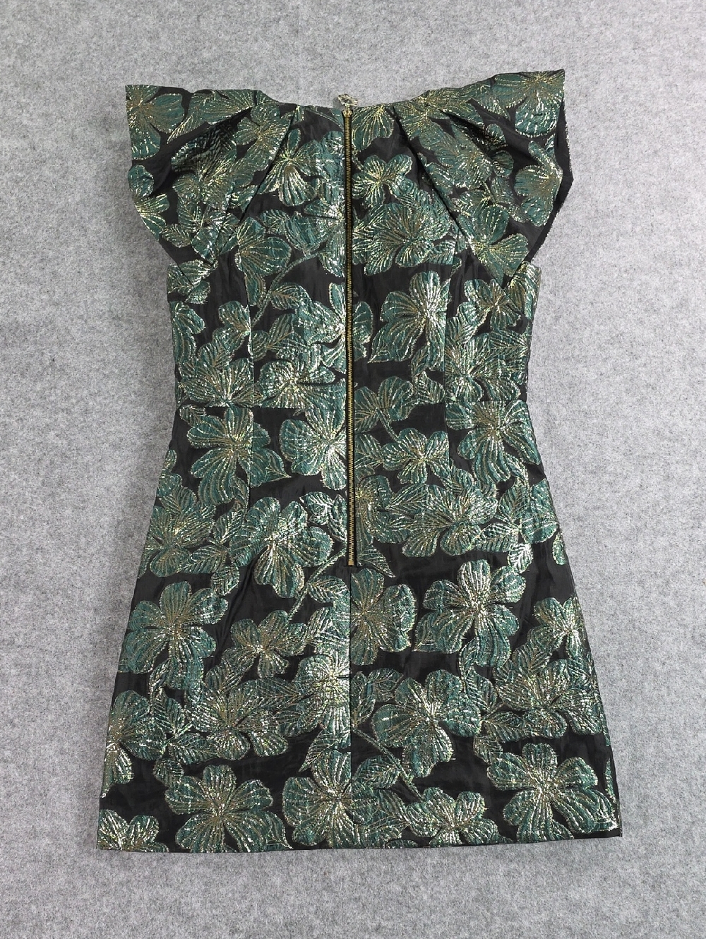 Lilly Pulitzer Black & Green Floral Metallic Cocktail Dress SIZE 8 - Picture 9 of 10